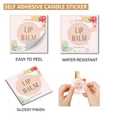 80Pcs 8 Styles Custom Lip Balm DIY Label Sticker, Coated Paper Paster, Self-Adhesive Stickers, Square, Flower of Life Pattern, 5x5cm, 10pcs/style