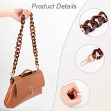Leopard Print Pattern Acrylic Curb Chain Bag Handles, with Alloy Swivel Clasps, for Crossbody Bag Replacement Accessories, Saddle Brown, 80.5cm