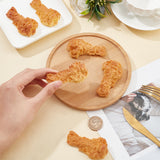 Resin Dollhouse Decorations, Pretending Props, Imitation Foods, Fried Drumstick, Dark Orange, 74x40x21mm