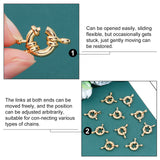 15 Sets Brass Spring Ring Clasps, with Bail Beads/Tube Bails, Nickel Free, Real 18K Gold Plated, 11.5mm, Hole: 2.5mm