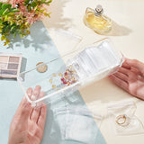 Rectangle Plastic Table Jewelry Organizer Storage Bins, with PVC Zip Lock Bags, Clear, Organizer Storage Bins: 22x7.7x5.5cm, 1pc, Bags: 8x6cm, 50pcs