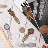 DIY Owl & Rhombus Bookmark Making Kit, Including Alloy Cabochon Setting & Glass Cabochons, Mixed Color, 81x31x4mm, 16Pcs/bag