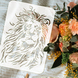 Plastic Drawing Painting Stencils Templates, for Painting on Scrapbook Fabric Tiles Floor Furniture Wood, Rectangle, Lion, 29.7x21cm