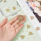 10Pcs Rack Plating Brass Spring Ring Clasps, with 20Pcs Jump Rings, Real 18K Gold Plated, 13x5mm, Hole: 2mm