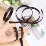 3Pcs Flat Leather Jewelry Cord, Jewelry DIY Making Material, Coconut Brown, 10x2mm, about 80cm/pc