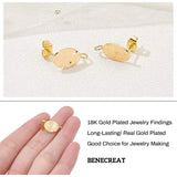 Brass Stud Earring Findings, with Loop, and Brass Ear Nuts, Earring Backs, Real 18K Gold Plated, Brass Finding: 10pcs/kind