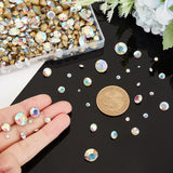 8 Style Pointed Back Glass Rhinestone Cabochons, Back Plated, Faceted, Diamond, Crystal AB, 2~10x1~6.5mm, 860pcs/box