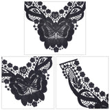 Embroidered Floral Lace Collar, Neckline Trim Clothes Sewing Applique Edge, Mixed Color, 32x27cm, 1color/pc, 3 colors, 3pcs/set