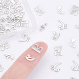 Alloy Cabochons, Musical Note, For UV Resin Filler, Epoxy Resin Jewelry Making, Platinum, 90pcs/box