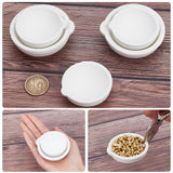 5Pcs 2 Style Mini DIY Crucible, Quartz Melting Vessel, High Temperature Resistant & Anti-corrosion, for Gold, Silver & Metal Jewelry Making, White, 5.6~7.2x5.3~6.8x2.3cm, Inner Diameter: 4.5~5.8cm