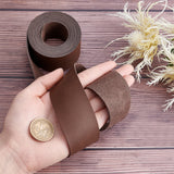 PU Leather Fabric, for Shoes Bag Sewing Patchwork DIY Craft Appliques, Coconut Brown, 3.75x0.13cm, 2m/roll