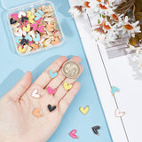 96pcs 6 colors Alloy Enamel Charms, Cadmium Free & Nickel Free & Lead Free, Light Gold, Heart Charm, Mixed Color, 14x13.5x2mm, Hole: 1.5mm, 16pcs/color