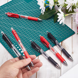 6Pcs 2 Colors Plastic Press Roller Ball Pens, Automatic Gel Pens, 0.5mm Extra Fine Point Writing Pen, Mixed Color, 150x16x11mm, 3pcs/color