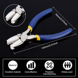 High Carbon Steel Flat Nose Pliers, Nylon Jaw Pliers, Blue, 140x78x12mm