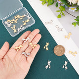 20Pcs 2 Colors 201 Stainless Steel Pendants, Silhouette Charms, Dog, Golden & Stainless Steel Color, 18x17x1mm, Hole: 1.6mm, 10pcs/color