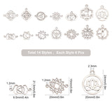 DIY Findings Kits, Including Tibetan Style Alloy Links & Pendants, Chakra Theme, Antique Silver, 84pcs/set