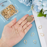 100Pcs 304 Stainless Steel Open Pendants, Teardrop, Real 24K Gold Plated, 17x11x1mm, Hole: 0.8mm