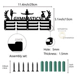 Sports Theme Iron Medal Hanger Holder Display Wall Rack, 3-Line, with Screws, Gymnastics, 130x290mm, Hole: 5mm