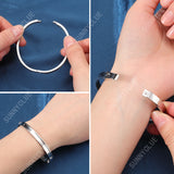 2Pcs Egg Shaped 201 Stainless Steel Grooved Hinged Bangles, for DIY Electroplated, Leather Inlay, Clay Rhinestone Pave Bangle Making, Stainless Steel Color, 1/4 inch(0.6cm), Inner Diameter: 2x2-3/8 inch(5.1x6.1cm)