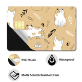 PVC Plastic Waterproof Card Stickers, Self-adhesion Card Skin for Bank Card Decor, Rectangle, Cat Shape, 186.3x137.3mm