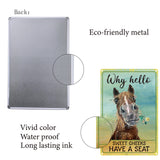 Rectangle with Word Vintage Metal Iron Sign Poster, for Home Wall Decoration, Horse Pattern, 300x200x0.5mm