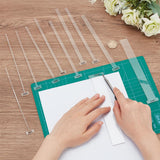 11Pcs 11 Style Acrylic Bookbinding Rulers, Clear, 200x20x2.5mm, Pin: 2~30mm, 1pc/style