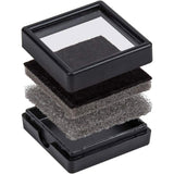 Plastic Jewelry Set Boxes, with Velvet Inside, Square, Black, 4x4x1.5cm