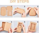 Foldable Drawer Type Creative Kraft Paper Box, Wedding Favor Boxes, Favour Box, Paper Gift Box, Rectangle, BurlyWood, 11.5x8.5x2.5cm
