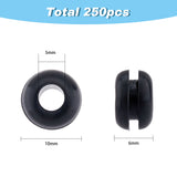 Plastic Washers for Metal Posts, Cable Railing Protector Sleeves, Wheel Shape, Antiflaming, Good Insulativity, Black, 10x6mm, Hole: 5mm, 250pcs/box