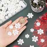 3 Styles Opaque Resin Cabochons, with Glitter Powder, Christmas, Snowflake, White, 17~27.5x18~25x3~4mm, 120pcs/box