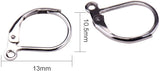 304 Stainless Steel Leverback Earring Findings, with Loop, Stainless Steel Color, 15x10.5mm, Hole: 1.5mm, Pin: 0.7mm