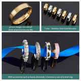 14Pcs 14 Style 201 Stainless Steel Plain Band Ring for Men Women, Golden & Stainless Steel Color, Inner Diameter: US Size 5 3/4~13(16.3~22.2mm), 1Pc/style