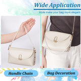 2Pcs Plastic Imitation Pearl Bead Bag Straps, with Alloy Swivel Clasp, for Handbag Handle Replacement Accessories, Golden, 41x0.75cm