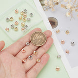 30Pcs 3 Colors Brass Micro Pave Cubic Zirconia Beads, Spacer Beads, Flat Round, Mixed Color, 6x3mm, Hole: 2mm, 10pcs/color