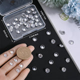 50Pcs Cubic Zirconia Cabochons, Grade A, Faceted, Diamond, Clear, 8x4.6mm