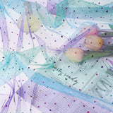 Tie Dye Silver Star Polyester Mesh Tulle Fabric, Garment Accessories, Colorful, 182x160x0.015cm