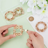 4Pcs 2 Styles Alloy & Glass Shoe Buckle Clips, Detachable Shoe Decoration, Wreath & Rectangle, Light Gold, 53.5~56.5x50.5~56.5x7.5~10.5mm, 2pcs/style