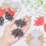 DIY Shoe Buckle Decoration, Including 8Pcs 4 Colors Polyester Rhinestone Bowknot and 10Pcs Iron Large Flat Blank Clips, Mixed Color, Bowknot: 117x67x4mm, 4 colors, 2pcs/color, 8pcs