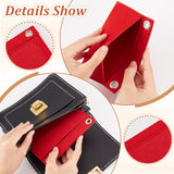 6Pcs 6 Style Wool Felt Bag Organizer Inserts, with Alloy Grommets, for Envelope Bag Interior Accessories, Rectangle, Red, 5.4~22x9.25~24.9x0.3~0.6cm, Hole: 8~10mm, 1pc/style