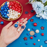 DIY Independence Day Vase Fillers for Centerpiece Floating Candles, Including Plastic Imitation Pearl & Acrylic Star & Plastic Confetti Beads, Mixed Color