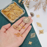 90Pcs 9 Styles Chinese Style Alloy Connector Charms, Chinese Knot Links, Golden, 14x16mm, 10pcs/style