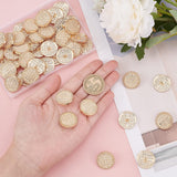 50Pcs Alloy Buttons, 1-Hole, Flat Round, Light Gold, 22x8mm, Hole: 2mm