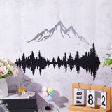 Iron Mountain & Forest Wall Stickers, for Home Wall Interior Background Decoration, 105~180x290~400x1mm, Hole: 3.4~3.7mm, 2pcs/set