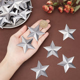 80Pcs Iron Display Decorations, Metal Star Ornament, Platinum, 53x53x0.1mm