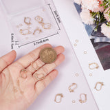 8 Pairs Brass Leverback Earring Findings, with Horizontal Loops, with 20Pcs Jump Rings, Real 14K Gold Plated, 15x12.5x3mm, Hole: 1.4mm, Pin: 0.8mm