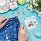 Knitting Row Counter Chains & Locking Stitch Markers Kits, with Mushroom & Cactus Alloy Enamel Pendant and Acrylic Beads, Mixed Color, 3.5~36.2cm, 11pcs/set