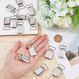 Iron Pacifier Clips, Suspender Clips, Blanket Holder Clips, Platinum, 42x23x9.5mm, Hole: 20x8.5mm, 15pcs/box