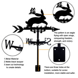 Orangutan Iron Wind Direction Indicator, Weathervane for Outdoor Garden Wind Measuring Tool, Rabbit, 265x356mm