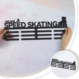 Fashion Iron Medal Hanger Holder Display Wall Rack, with Screws, Word Inline Speed Skating, Sports Themed Pattern, 150x400mm