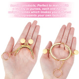 13Pcs 13 Color Iron Purse Frame Handle Keychain, with Plastic Beads, Golden, 10.5cm, 1Pc/color